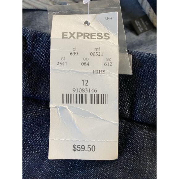 Express Editor Vintage Hong Kong Wide Leg Crop Lightweight Denim Jeans. 12, NWT! - Picture 4 of 6